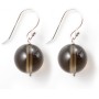 Boucles d'oreilles argent 925 quartez fume 12mm x 2pcs  