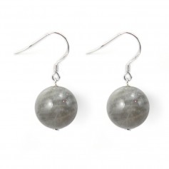 Earring silver 925 labradorite 12mm x 2pcs  