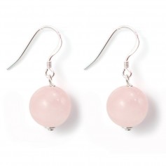 Earring 1 Pink Quartz Ball