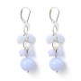 Boucle d'oreille calcedoine & perles d'eau douce dormeuse x 2pcs