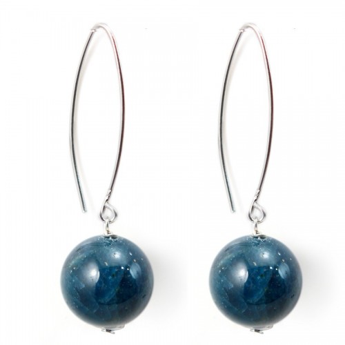 Boucles d'oreilles argent 925 apatite 12mm x 2pcs 