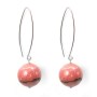Boucle d'oreille argent 925 rhodochrosite 12mm x 2 st 