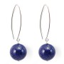 Earring silver 925 lapis lazuli 12mm x 2pcs 