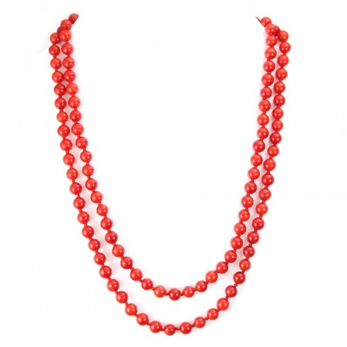 Sautoir Ombeline Bamboo Mer Teinte Rouge