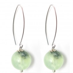 Boucles d'oreilles argent 925 prehnite 12mm x 2pcs 