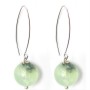 Earring silver 925  prehnite   12mm x 2pcs 