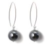 Boucles d'oreilles argent 925 hematite 12mm x 2pcs 
