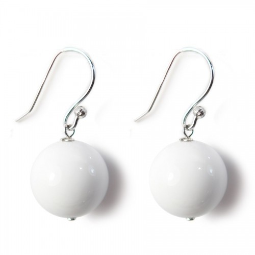 Boucle d'oreille argent 925 benitier 12mm x 2pcs 