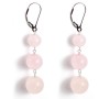 Boucles d'oreilles argent 925 Quartez rose x 2pcs