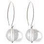Boucles d'oreilles argent 925 cristal de roche 12mm x 2pcs 