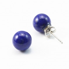 Boucles d'oreilles argent 925 lapis lazuli 6mm x 2pcs 