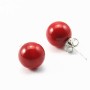 Boucles d'oreilles bamboo de mer teinte rouge10mm x 2pcs