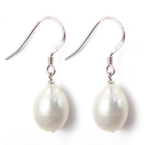 Earring White Freshwater Pearl 10mm x 2pcs