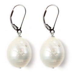 Earring Silver 925 pearl freshwater 12mm x 2pcs