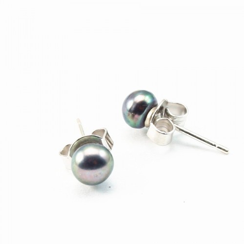 Earring silver925  freshwater pearl  4mm x 2pcs