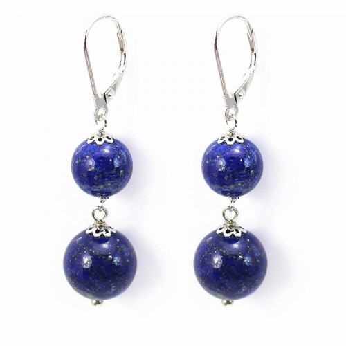 BO ARG925 Dormeuse lapis-lazuli 2 boule x 2pcs