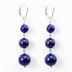 Earring Silver 925 lapis lazuli x 2pcs