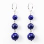 Boucle d'oreille argent 925 lapis lazuli  x 2pcs