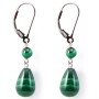 Earrings :  malachite & dormeuse silver 925 x 2pcs  