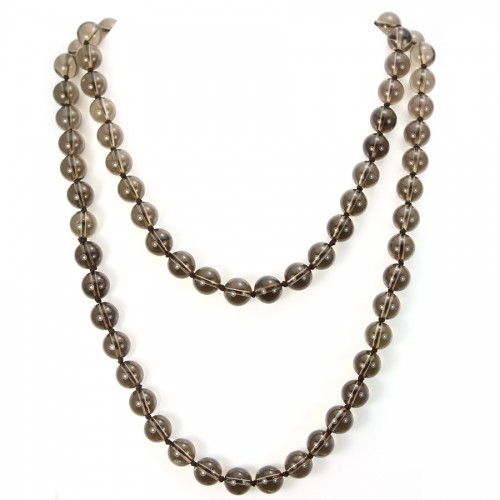 Necklace smoky quartz 10mm 90cm