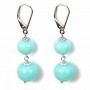 Boucles d'oreilles argent 925 2 boules amazonite rond facette x 2pcs