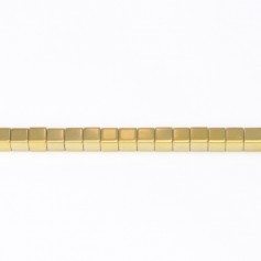 Hematite golden cubic square 3mm x 40cm
