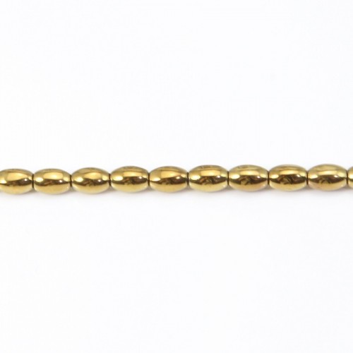Hematite golden keg 4x6mm x 40cm