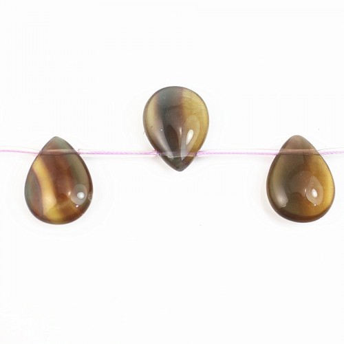 Fluorite flat teardrop 15x20mm x 15pcs