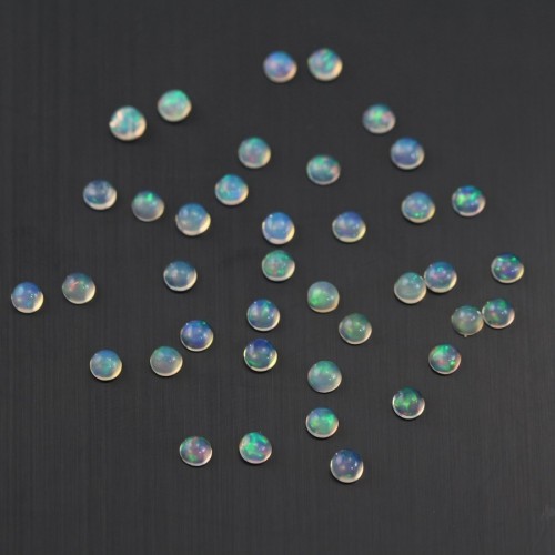 Cabochon opale Ethiopienne ronde 3mm-3.3mm x 1pc