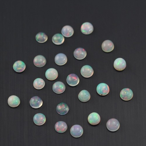 Cabochon opale ethiopian ronde 4mm x 1pc