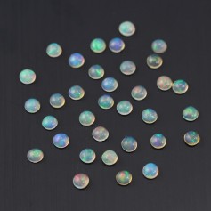 Cabochon opale ethiopian ronde 3.5mm -3.8mm x 1pc
