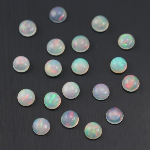 Cabochon opale Ethiopienne ronde 6mm x 1pc