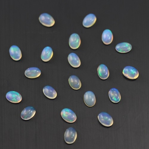 Cabochon opal ethiopian round 4x6mm x 1pc