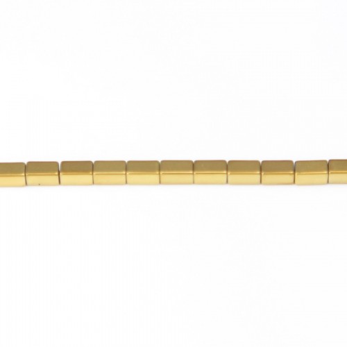 Hématite argenté cube rectangle 2x4mm x20pcs