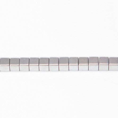 Hématite argenté cube carré 3mm x 20pcs