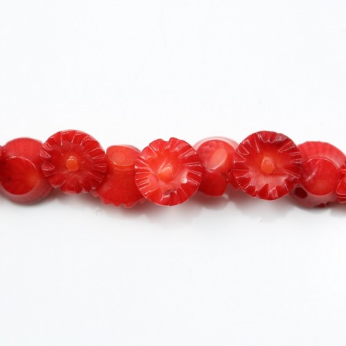 Red colored Flower sea bamboo 8mm x 40cm 