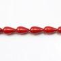 Bambou mer teinte rouge Goutte 7x11mm x 40cm