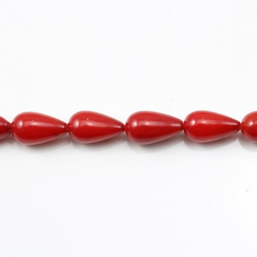 Red colored Teardrop sea bamboo 2x6mm x 40cm