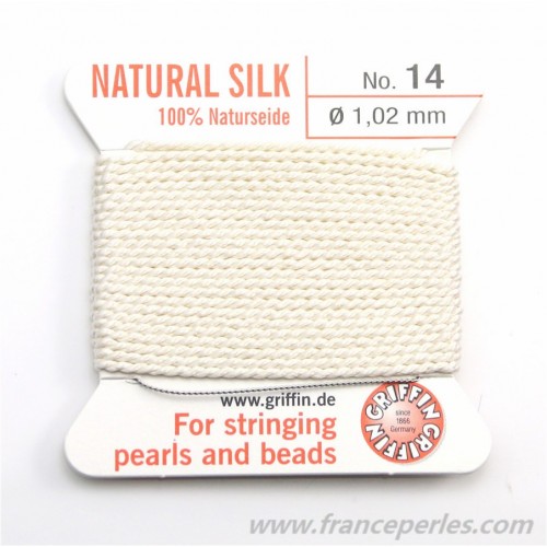 Fil du soie 1.02mm blanc x 2m
