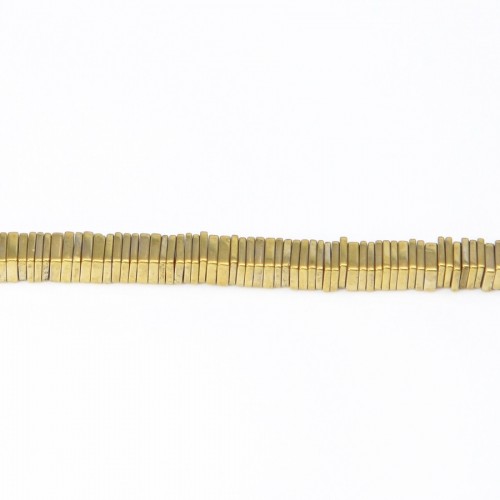 Hématite dorée carré lamelle 1x4mm x 40cm 