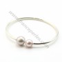 Bracelet jonc flexible 58mm pour perle semi-percée en argent 925 x 1pc