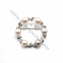 Argent 925 zirconium épingle à broche en forme de couronne pour perle semi percée 38mm x 1pc