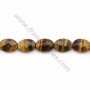 Œil de tigre ovale facetté 10x14mm x 40cm 