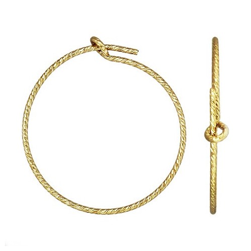 14kGF Sparkle Creole To Decorate 20x0.7mm x 2pcs