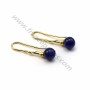 Crochet boucles d'oreilles pour perles semi percé plaquée par "flash" or sur laiton 26mm x 4pcs