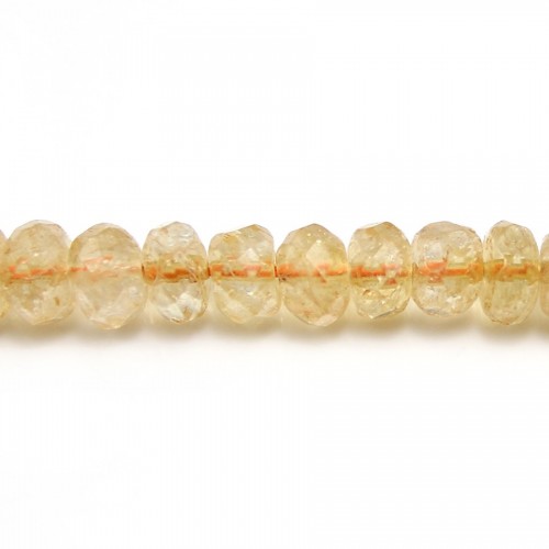 Citrina, redonda facetada, 5,5x8mm x 40cm