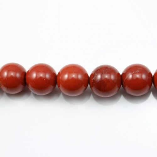 Jaspe rouge ronde 12mm x 5pcs