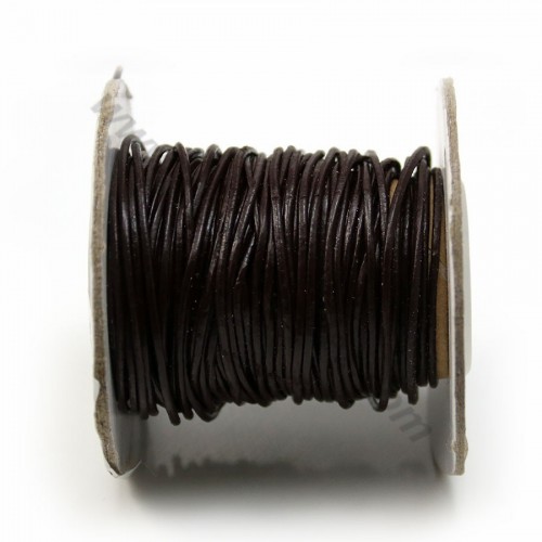 Fil en cuir marron 1.2mm x 1m