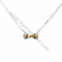 Collier citrine chaine en argent 925 rhodié x 1pc