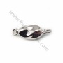 Fermoir Soufflet Rectangle, argent 925  7x14mm x1pcs